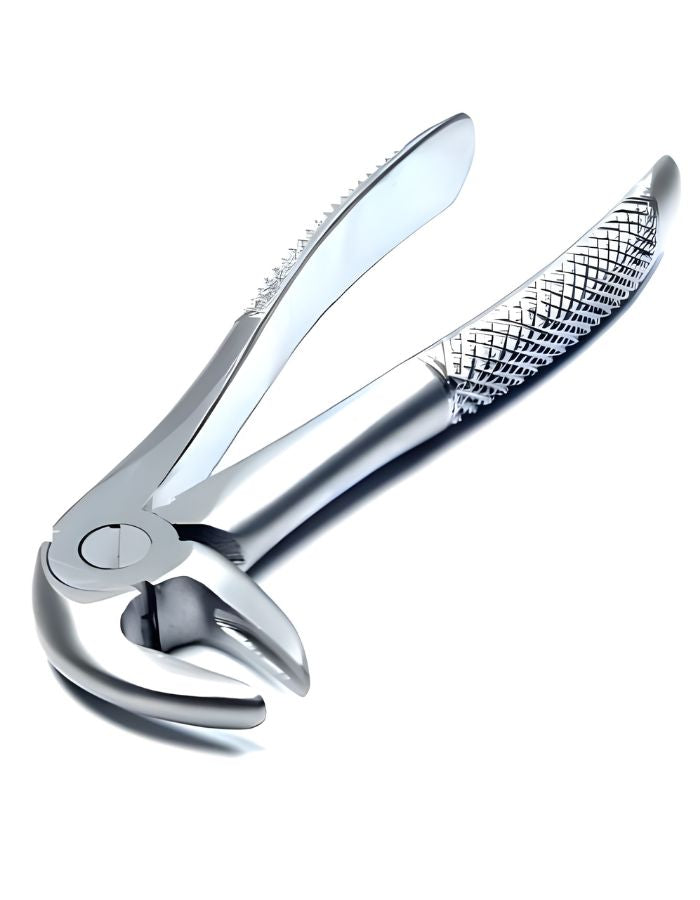 Metallic garlic press on a white background