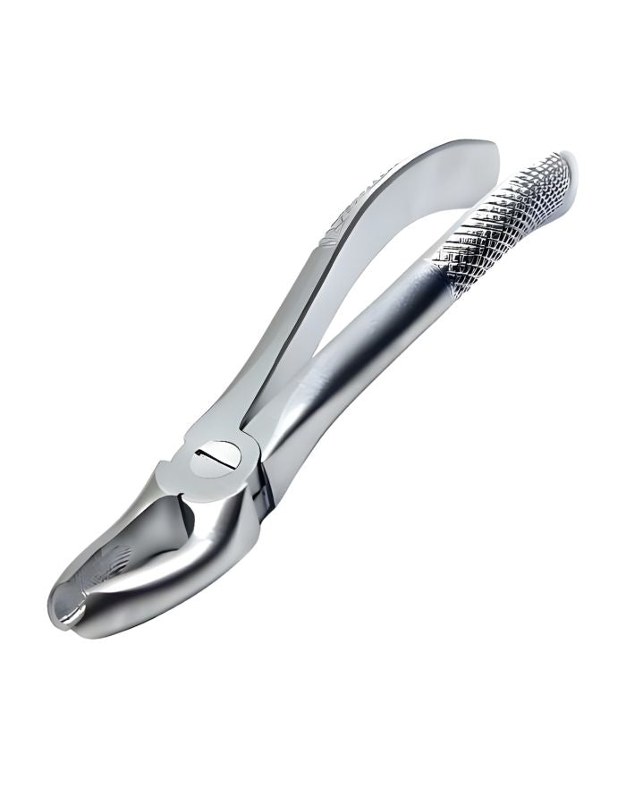 Metallic forceps on a white background