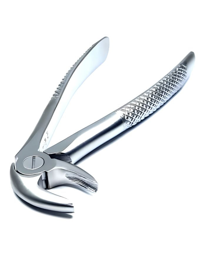 Metallic garlic press on a white background
