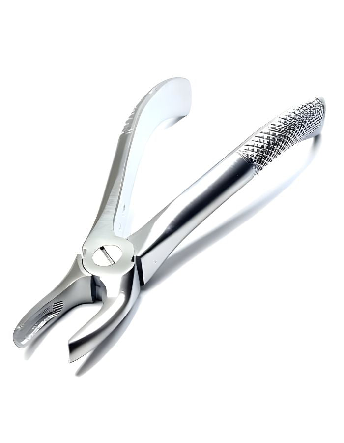 Metallic plier-like tool on a white background
