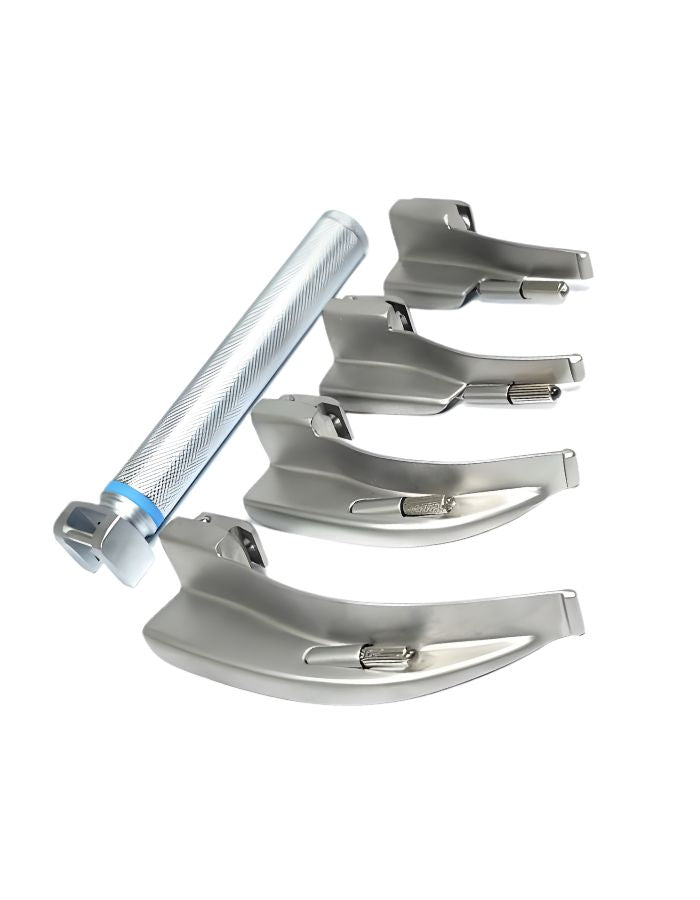 Set of dental impression trays with a tool on a white background