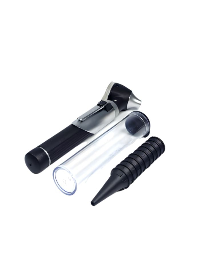 Black and clear wine accessory set on a white background