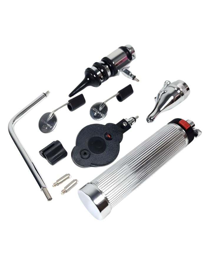 ENT diagnostic instrument set with otoscope ophthalmoscope and accessories