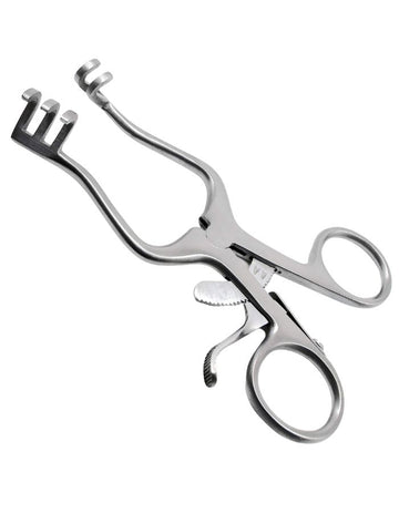 Weitlaner retractor stainless steel with blunt prongs and ratchet lock